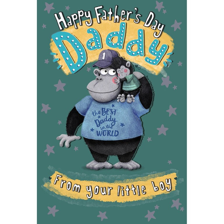 Happy Father's Day Daddy From Your Little Boy, Fun Greeting Card By Wishing Well Studios 6 x 9