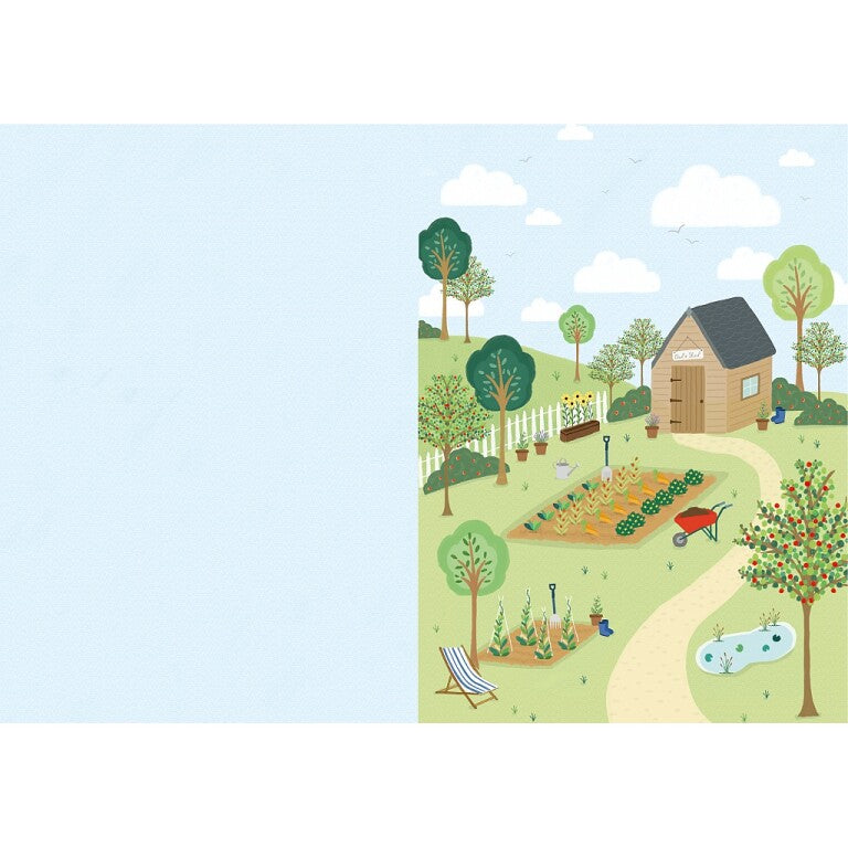 Wishing Well 'Sit Back & Relax' Garden Scene Father's Day Card 7x10