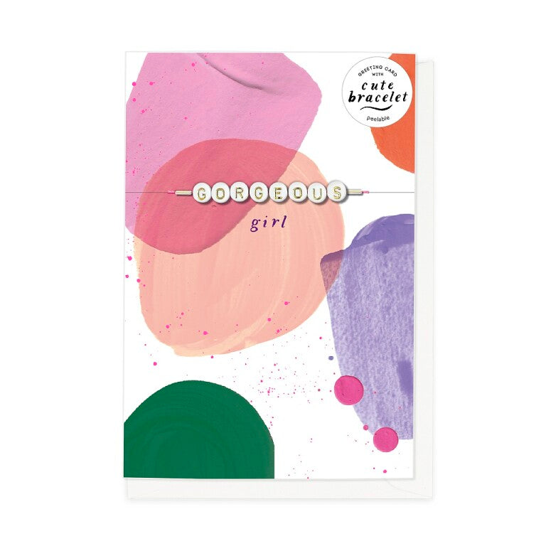 Hotchpotch Cute Card With Detachable 'Swiftie'- Inspired Bracelet Spelling Out 'Gorgeous'