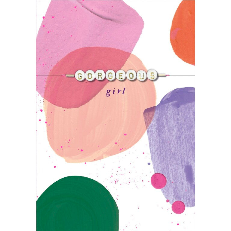 Hotchpotch Cute Card With Detachable 'Swiftie'- Inspired Bracelet Spelling Out 'Gorgeous'