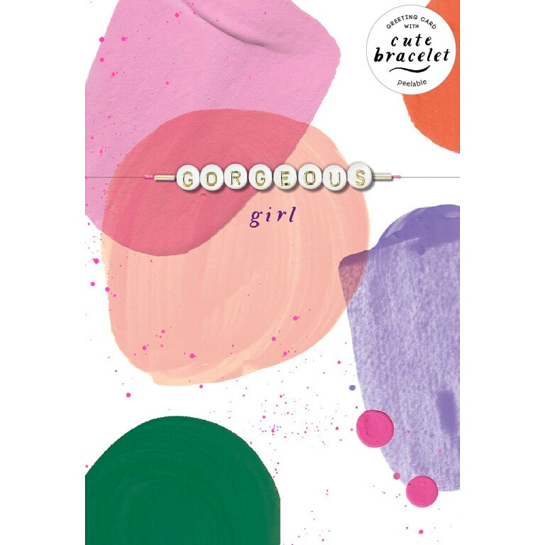 Hotchpotch Cute Card With Detachable 'Swiftie'- Inspired Bracelet Spelling Out 'Gorgeous'