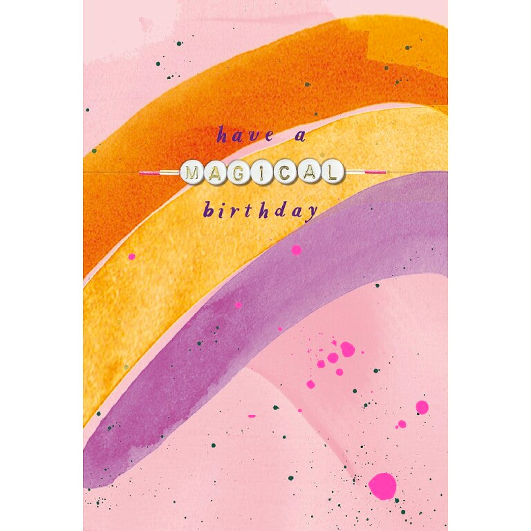Hotchpotch Cute Birthday Card With Detachable Bracelet Spelling Out 'Magical'