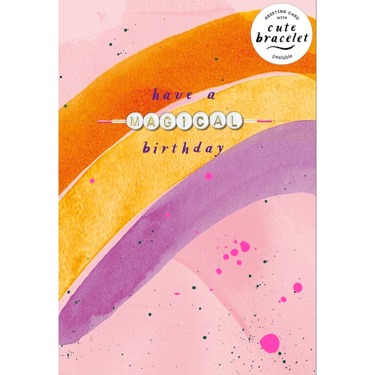 Hotchpotch Cute Birthday Card With Detachable Bracelet Spelling Out 'Magical'