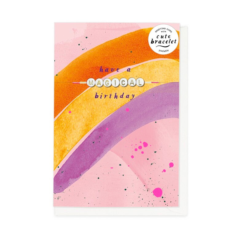Hotchpotch Cute Birthday Card With Detachable Bracelet Spelling Out 'Magical'
