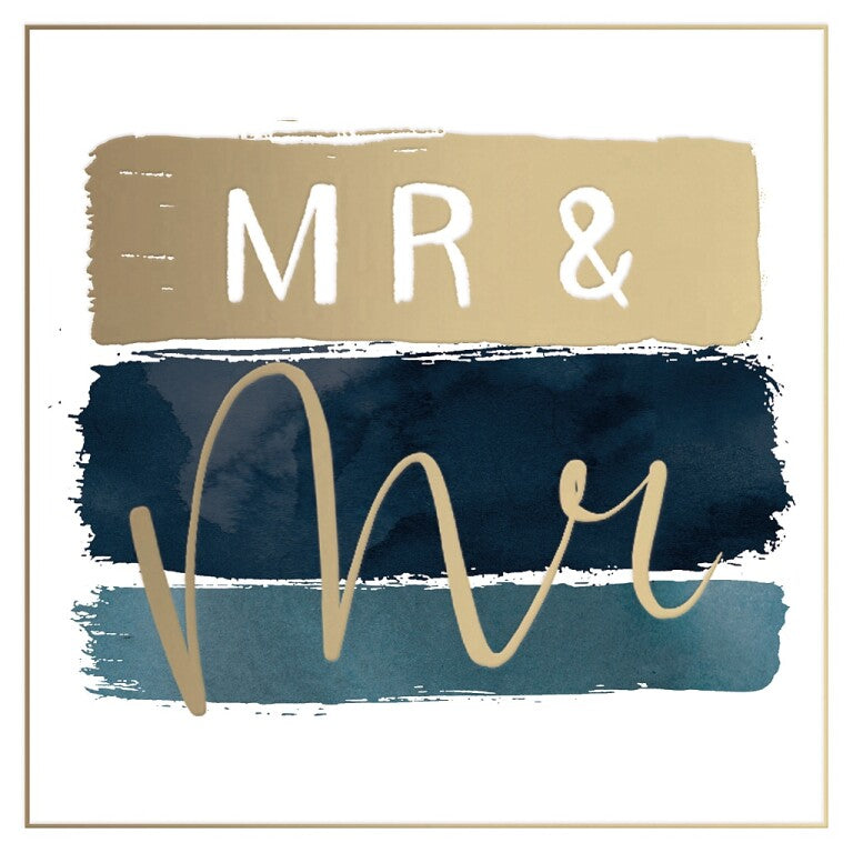 Luxury Mr & Mr Wedding Card With Satin Gold Foil Finish, LGBTQ+ Wedding Day Card - Madeleine Collection by Hotchpotch London Size 6 x 6 inches