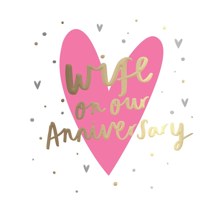 Luxury Foiled Anniversary Card For Your Wife - Parasol Greeting Card by Hotchpotch London Size 6 x 6 inches