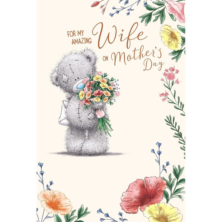 Me to You Mother's Day Wife Bear Holding Bouquet