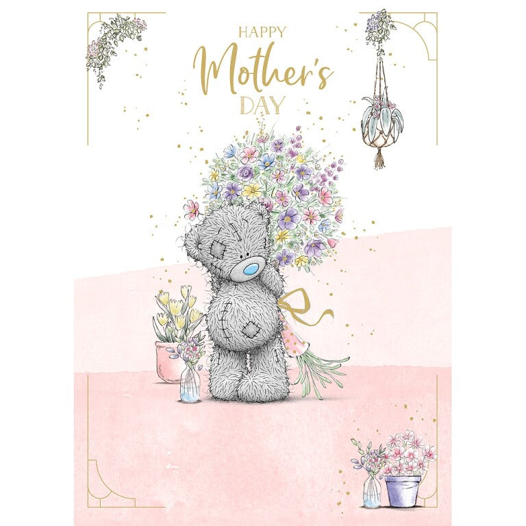 Me to You Mother's Day Card - Tatty Teddy with Bunch of Flowers  5x7