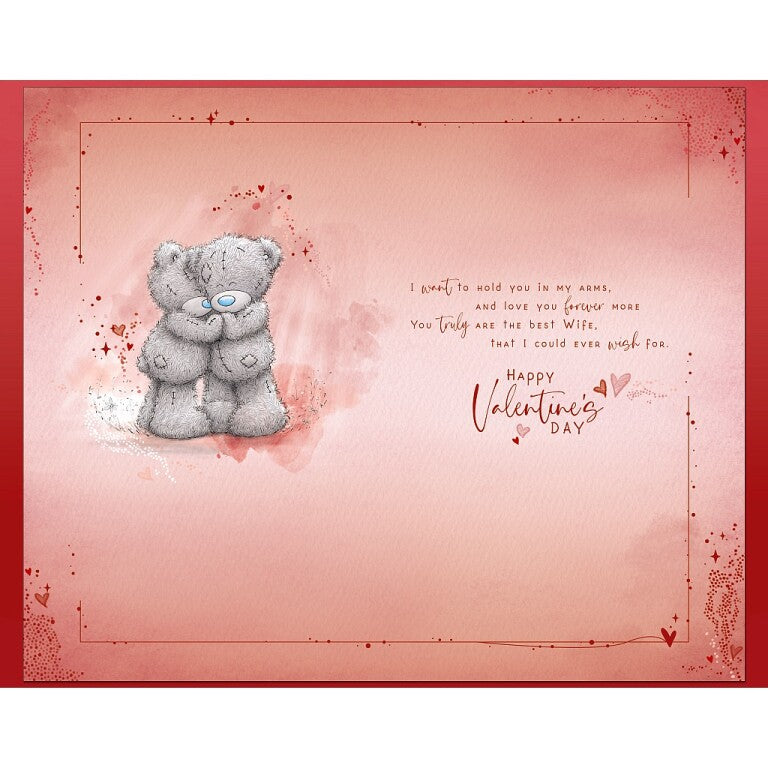 Me to You Tatty Teddy Hand Made Valentine's Day Card 'To my Beautiful Wife' 7 x 11