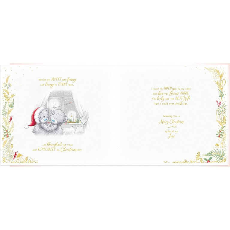 Me to You Tatty Teddy Luxury Extra Large Boxed Handmade Christmas Card To My Beautiful Wife 12x14ins