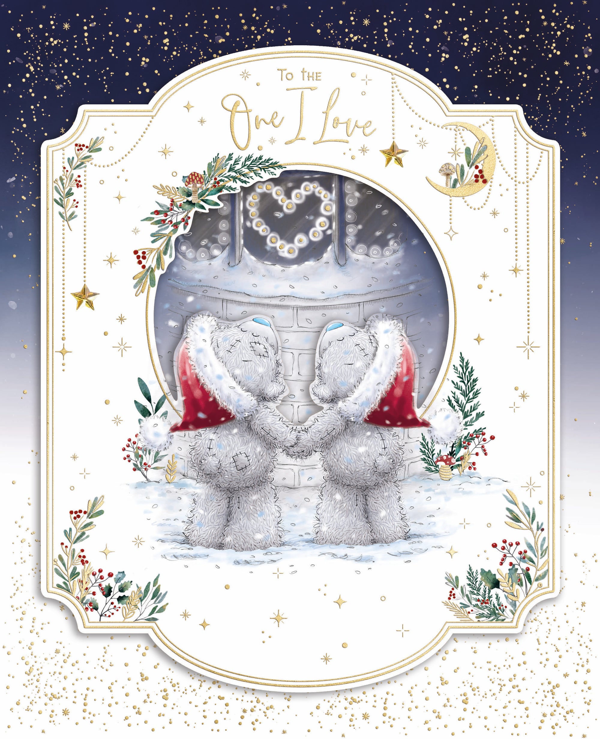 Me To You Tatty Teddy Luxury Handmade Christmas Card In Keepsake Box To The One I Love 8x10ins - Official Collection