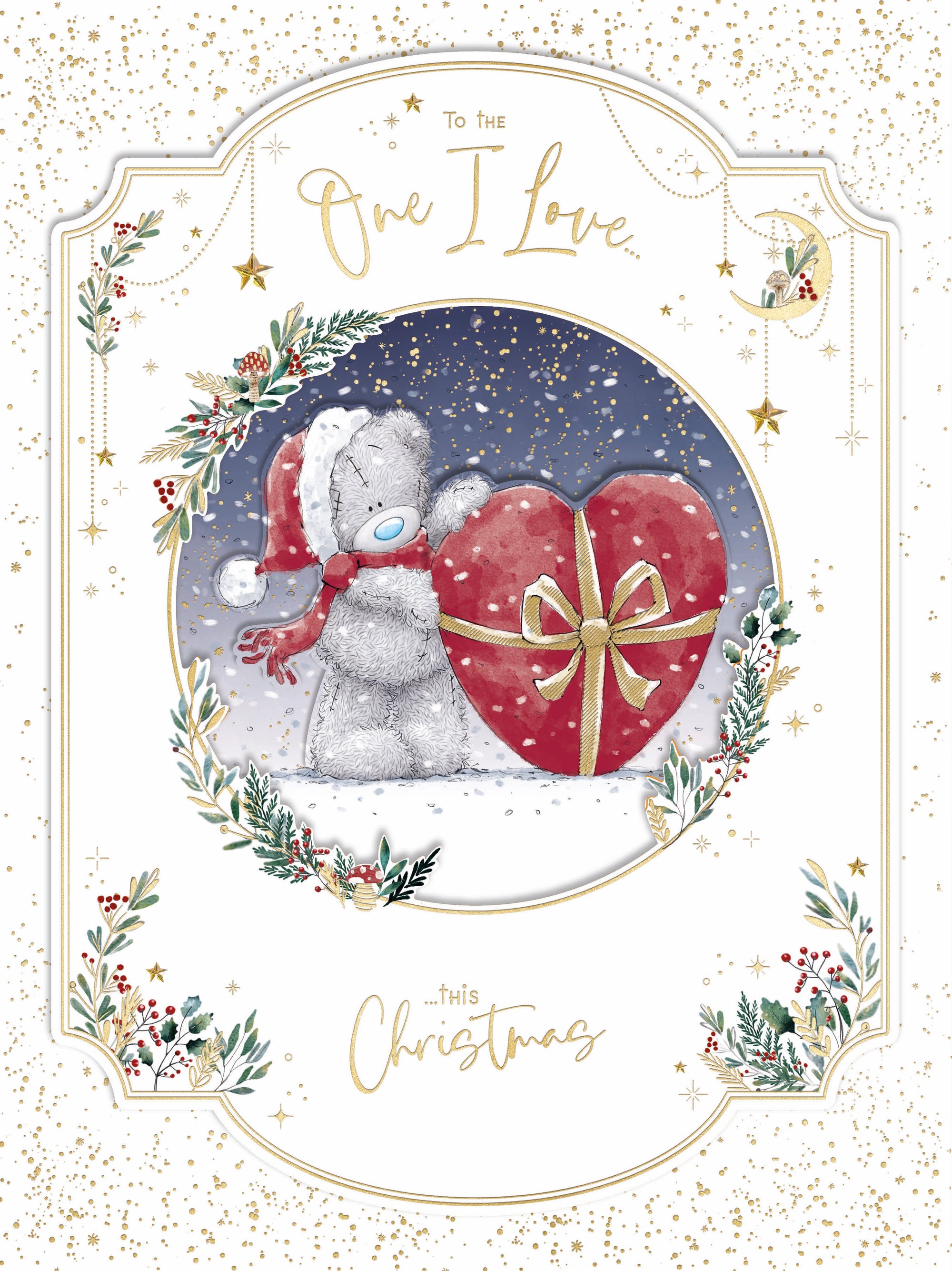 Me To You Tatty Teddy Luxury Handmade Christmas Card In Keepsake Box To The One I Love 12x9ins - Official Collection