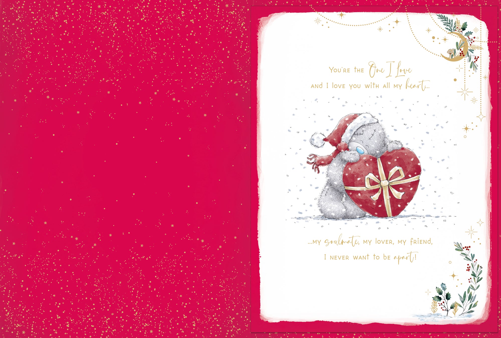 Me To You Tatty Teddy Luxury Handmade Christmas Card In Keepsake Box To The One I Love 12x9ins - Official Collection