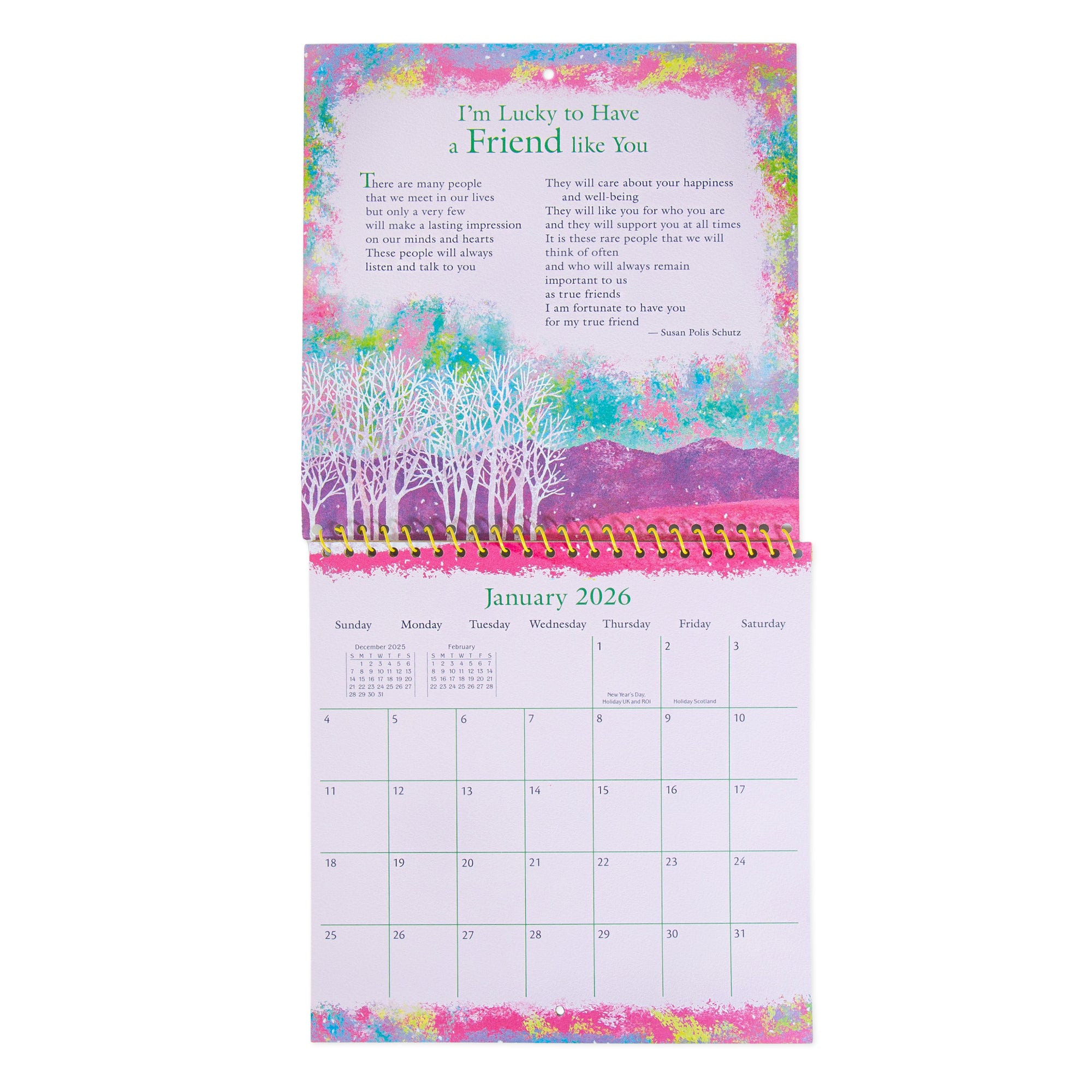 Friends Are The Most Special People In Life - A Blue Mountain Arts Collection Hanging Wall Calendar 2026