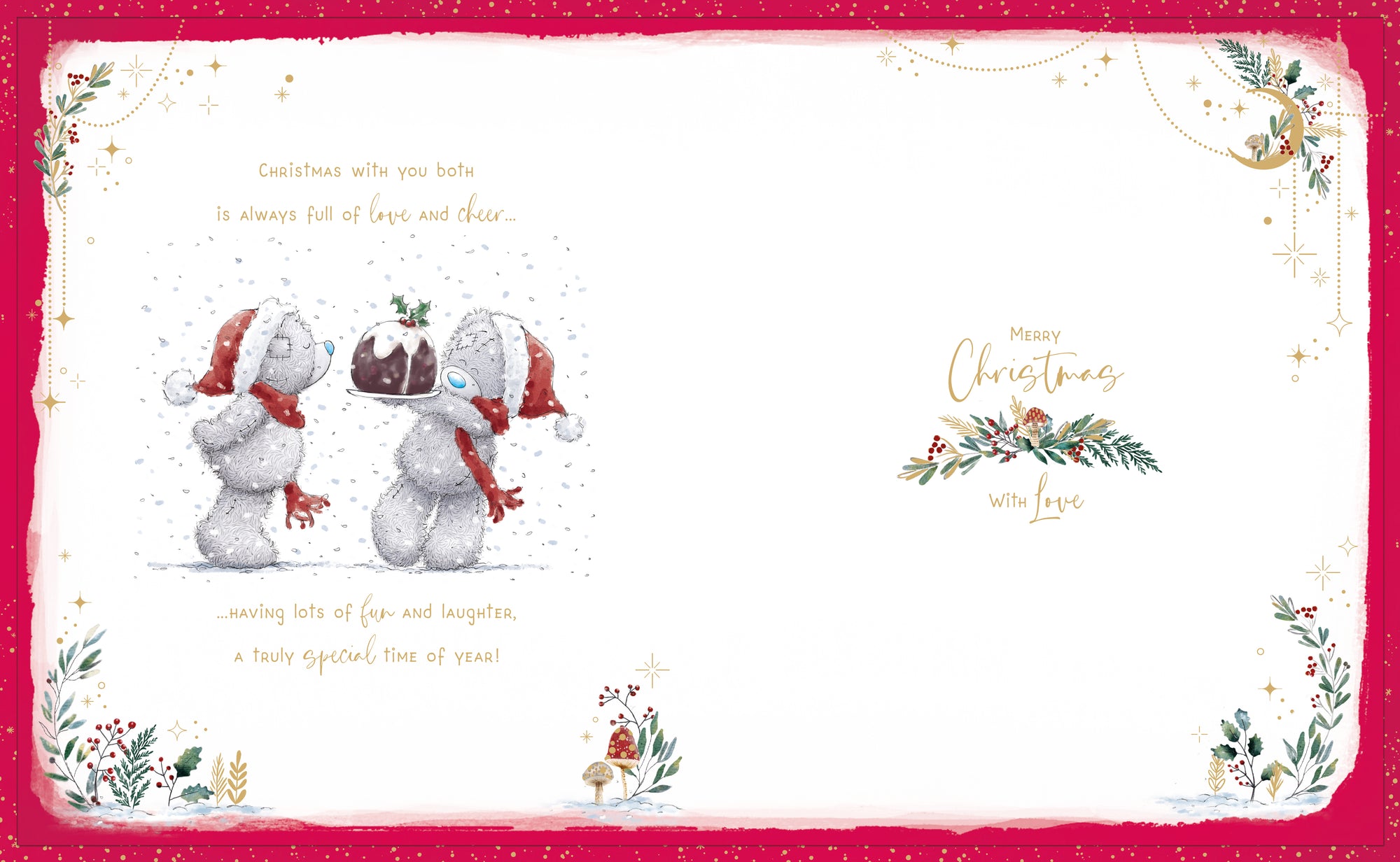 Me To You Tatty Teddy Handmade Christmas Card To The Best Mum And Dad 8x10ins - Official Collection