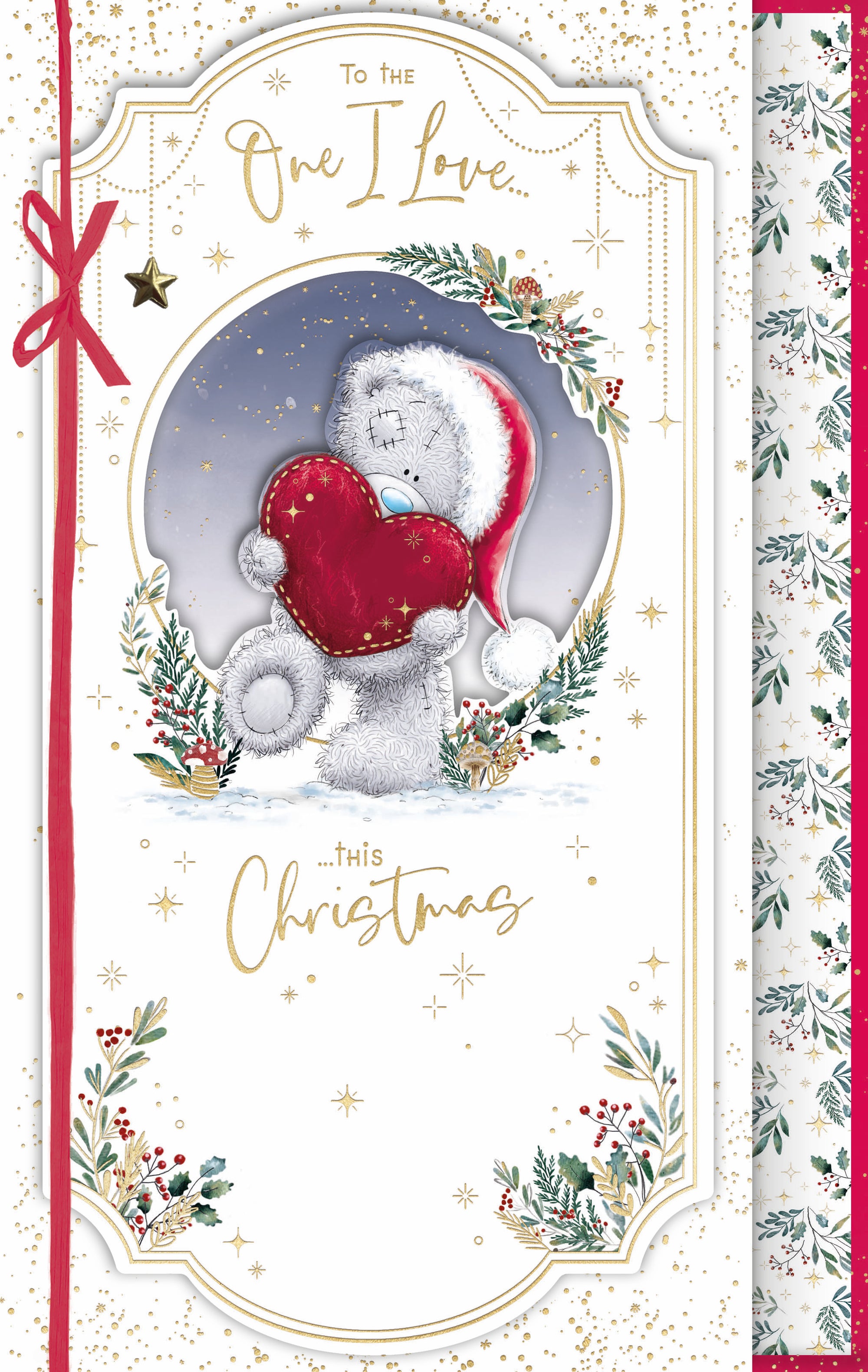 Me To You Tatty Teddy Christmas Card To The One I Love 7x11ins - Official Collection