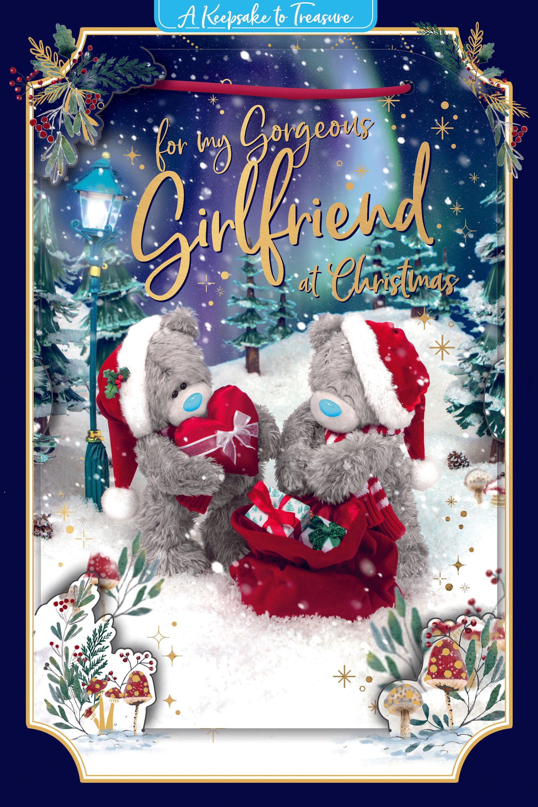 Me to You Tatty Teddy 3D Christmas Keepsake Card For My Gorgeous Girlfriend 6x9ins - Official Collection