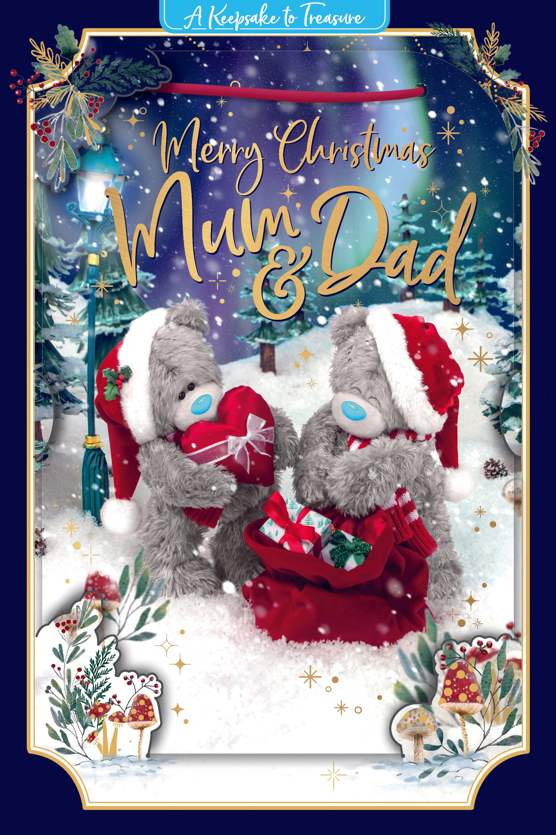 Me to You Tatty Teddy 3D Christmas Keepsake Card For Mum and Dad 6x9ins - Official Collection