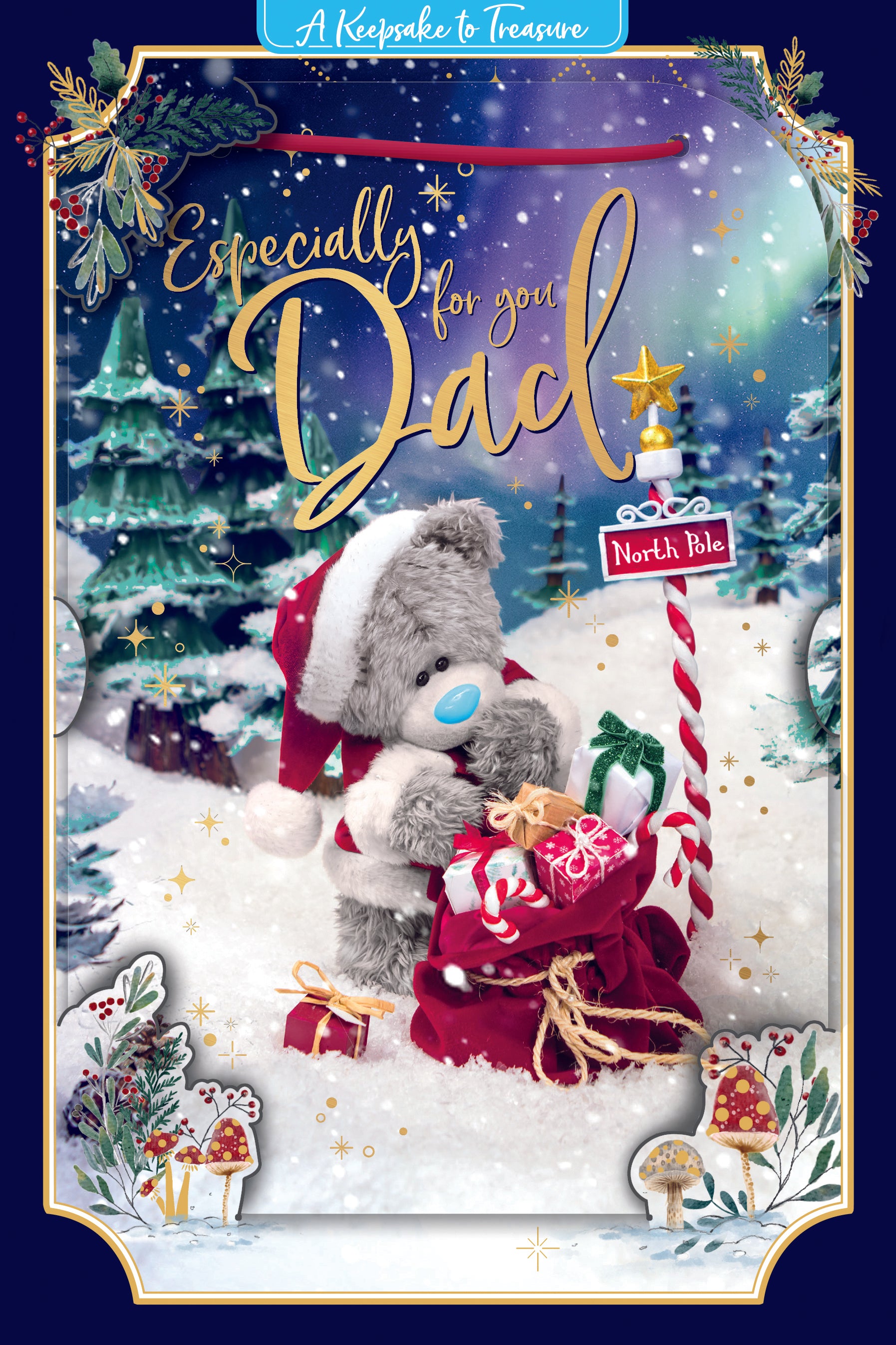 Me to You Tatty Teddy Cute 3D Christmas Keepsake Card For Dad 6x9ins - Official Collection
