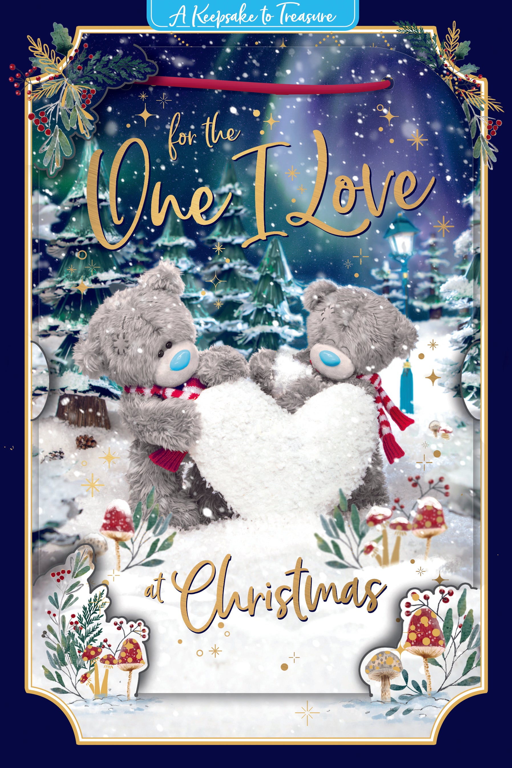 Me to You Tatty Teddy 3D Christmas Card For The One I Love 6x9ins - Official Collection