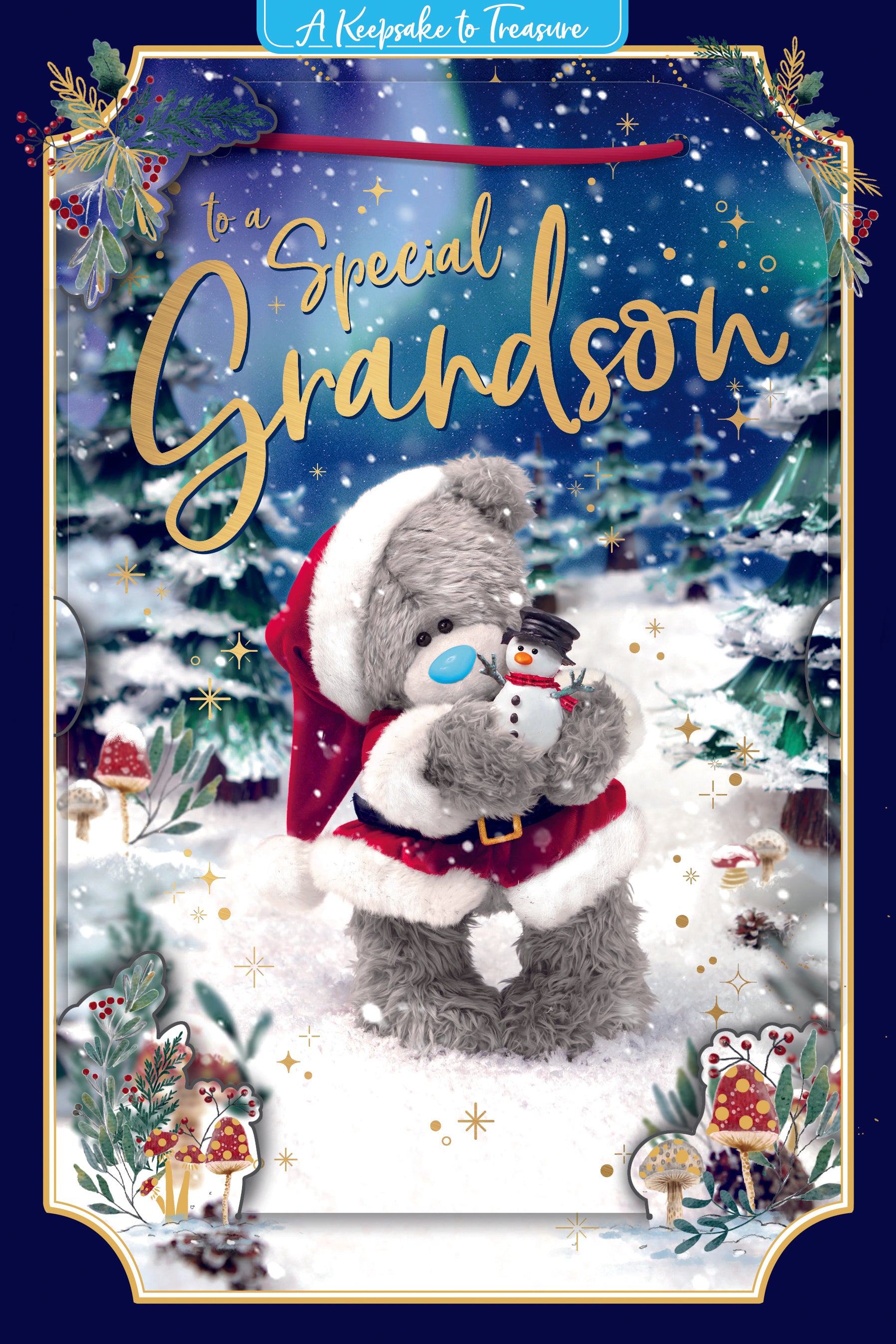 Me to You Tatty Teddy 3D Keepsake Christmas Card For A Special Grandson 6x9ins - Official Collection