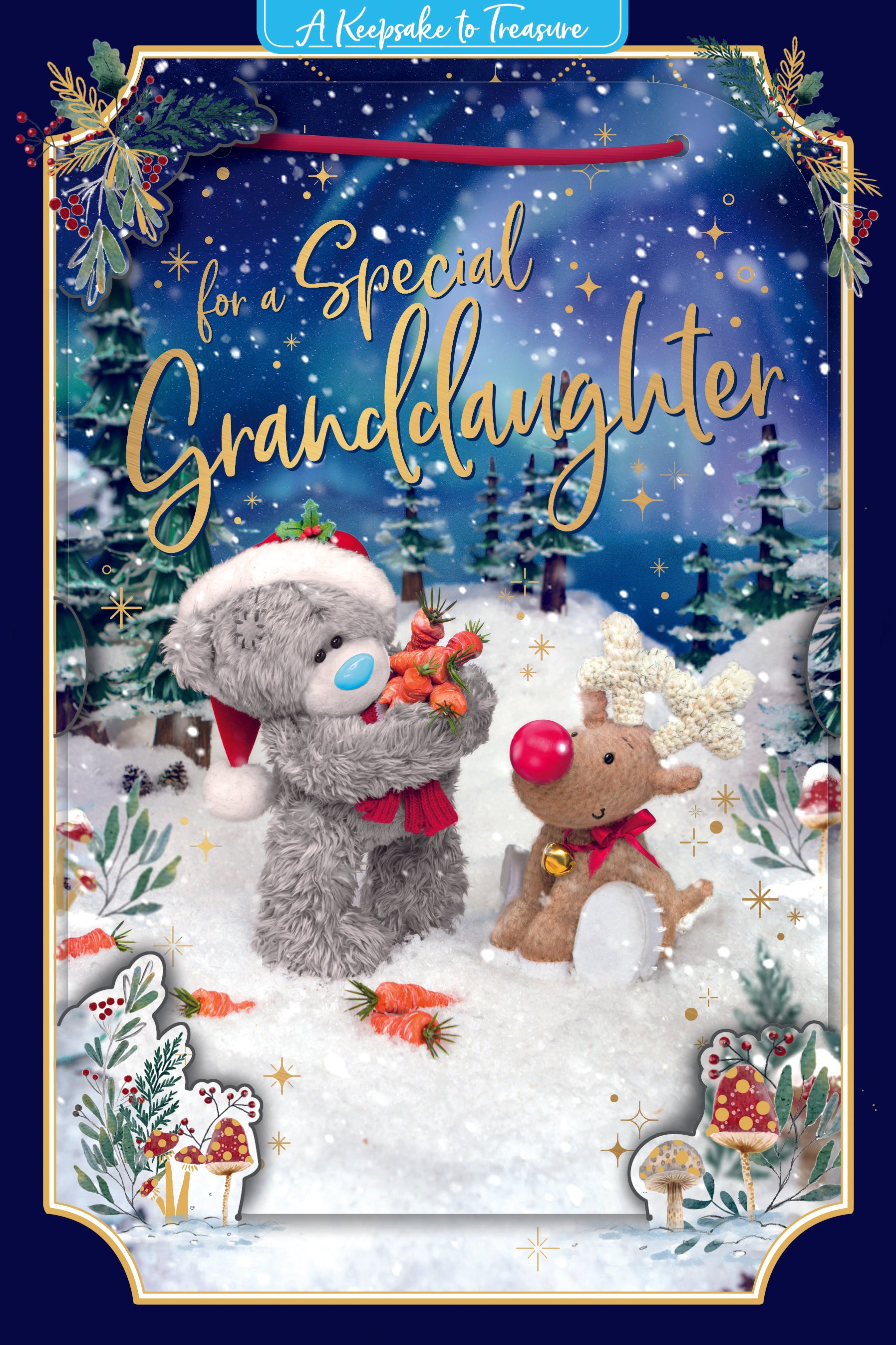 Me to You Tatty Teddy 3D Keepsake Christmas Card For A Special Granddaughter 6x9ins - Official Collection
