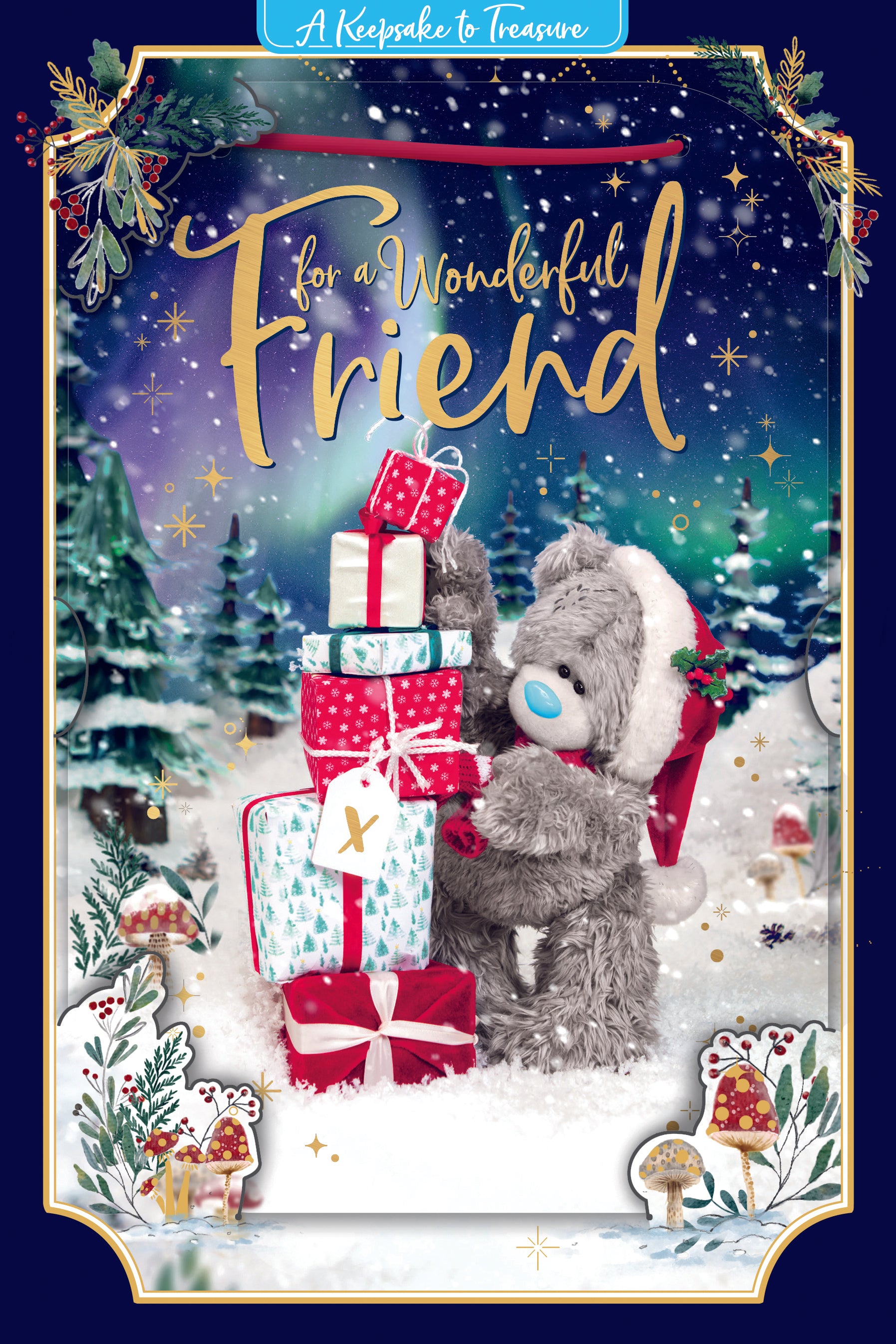 Me to You Tatty Teddy 3D Christmas Keepsake Card For A Wonderful Friend 6x9ins - Official Collection