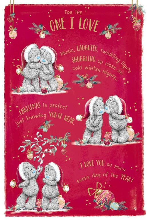 Me to You Tatty Teddy 'One I Love' Candy Cane Christmas Card