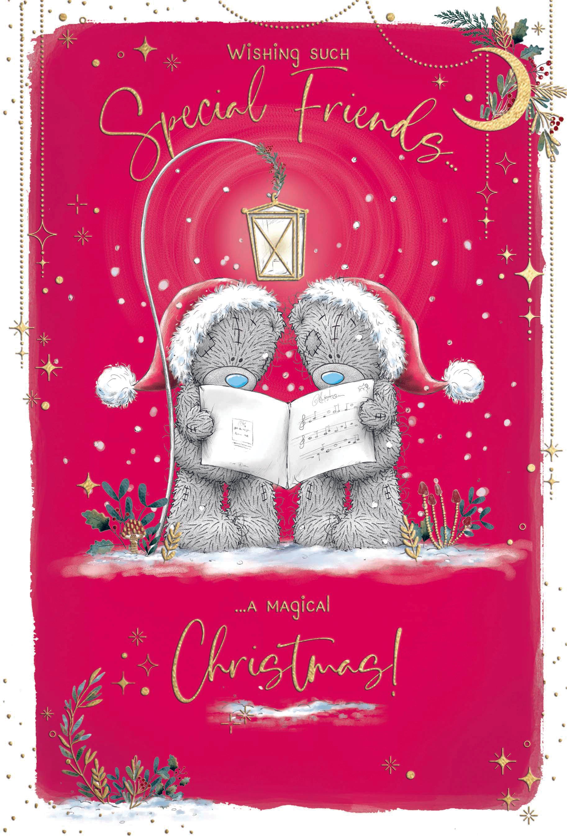 Me To You Tatty Teddy Christmas Card For Special Friends, Cute Card With Illustrated Paper Insert 6x9ins - Official Collection