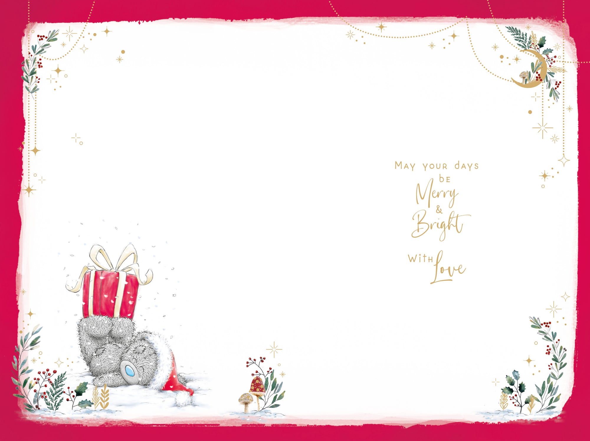 Me To You Tatty Teddy Christmas Card To A Lovely Mum, Tatty Teddy With Gifts, 6x9ins - Official Collection