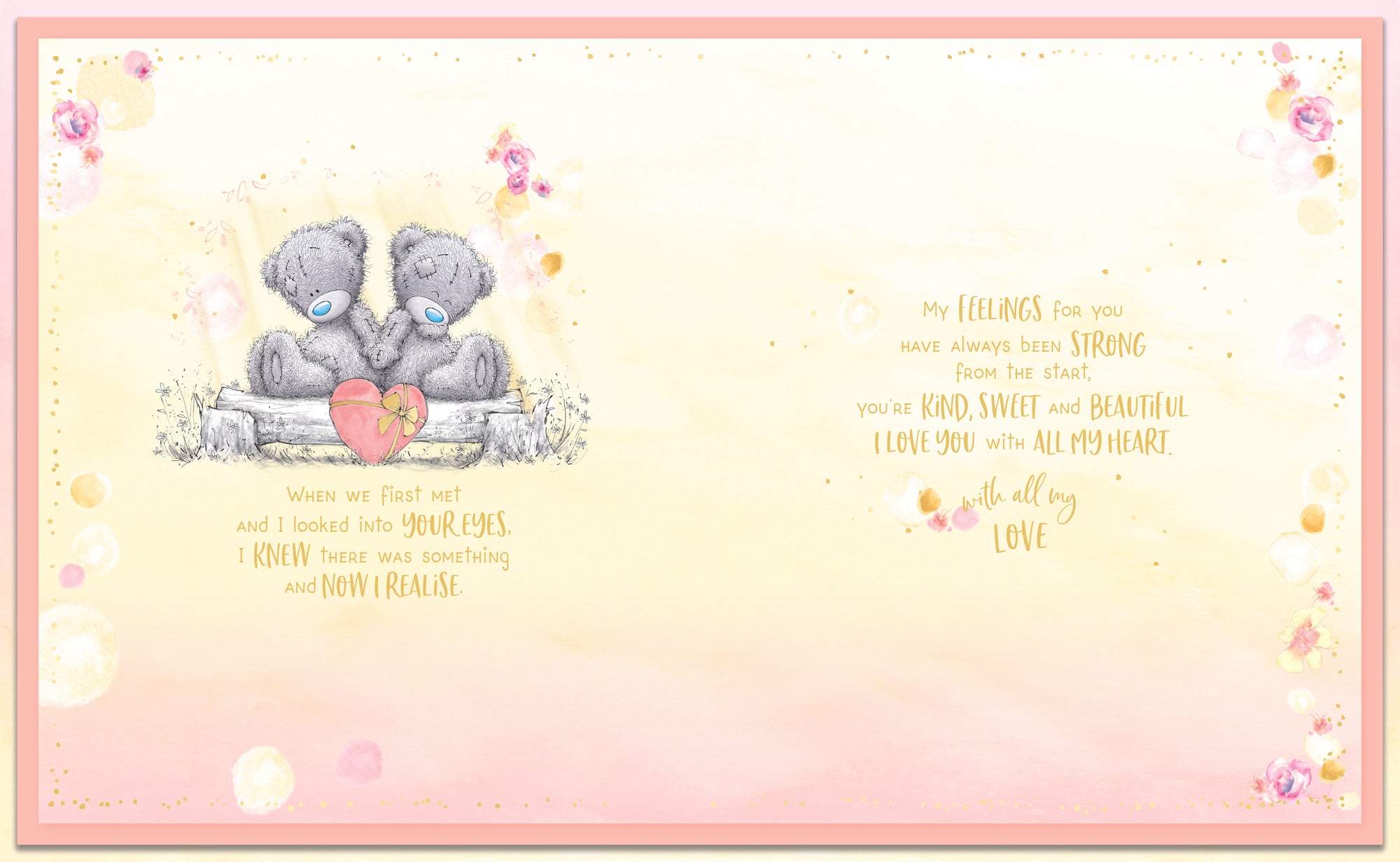 Me To You Tatty Teddy Amazing Girlfriend Luxury Gold Foil Boxed Hand Made Birthday Card, 8 X 10 Inches - Official Collection