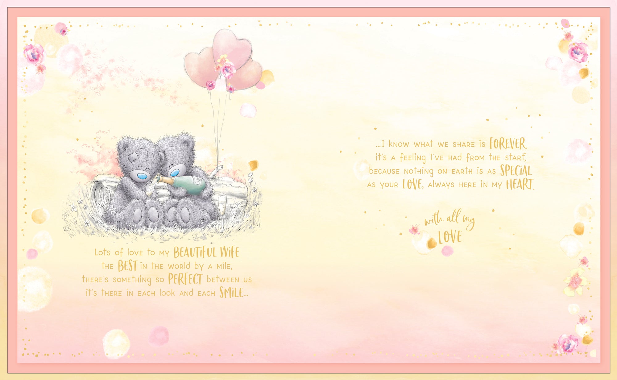 Me to You Birthday Card For Beautiful Wife, Includes Keepsake Box - Official Collection