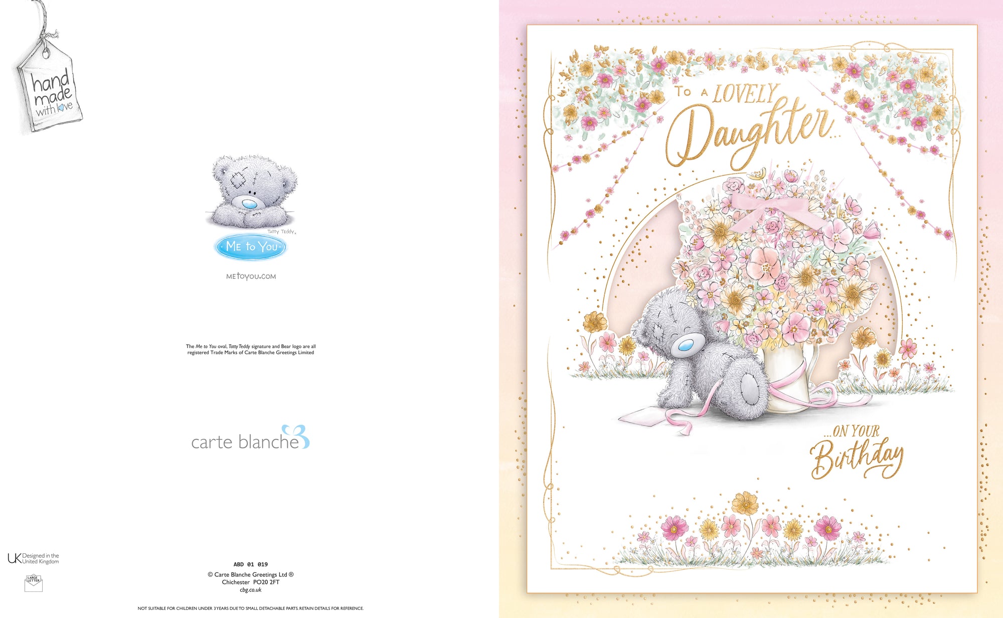 Me to You Luxury Handmade Boxed Daughter Birthday Card 'To A Lovely Daughter' - 8 X 10 inches - Official Collection&nbsp;