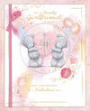 Me to You Tatty Teddy Cute Boxed Handmade Birthday Card For My Lovely Girlfriend, Tatty Teddy Hold A Pink Wrapped Heart 20 X 25cm - Official Collection