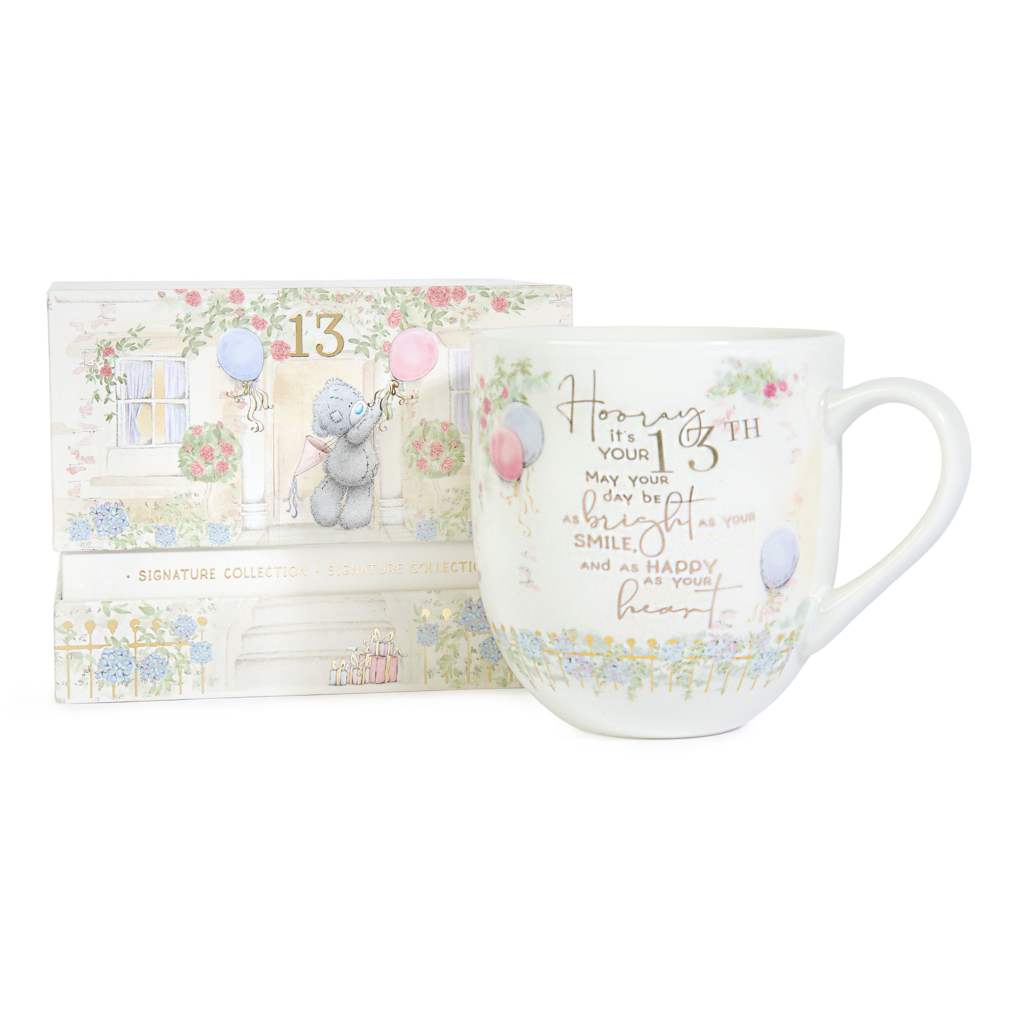 Me to You Tatty Teddy Luxury New Bone China Mug In Foil Inlaid Box 13th Birthday Gift