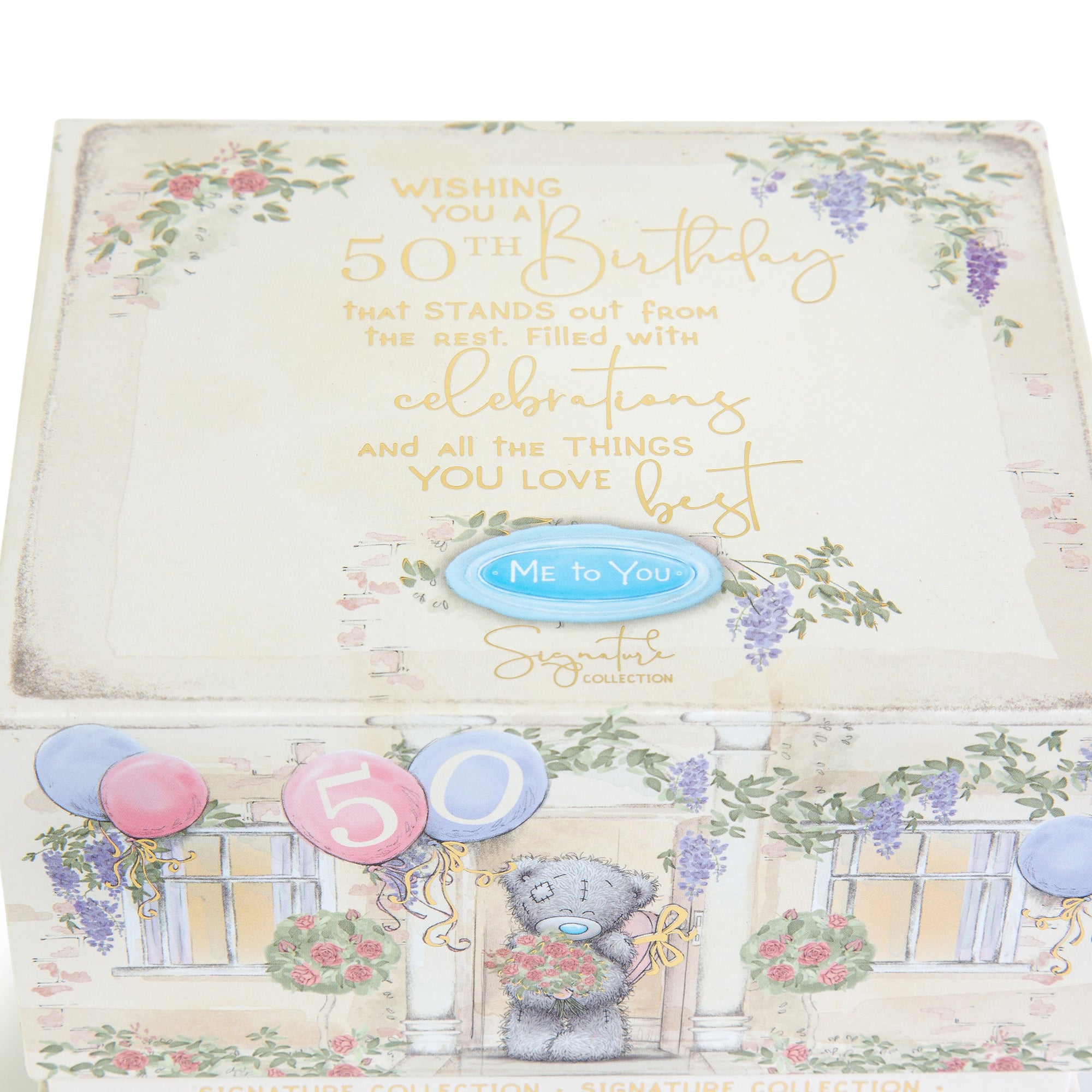 Me to You Tatty Teddy Luxury New Bone China Mug In Foil Inlaid Box 50th Birthday Gift