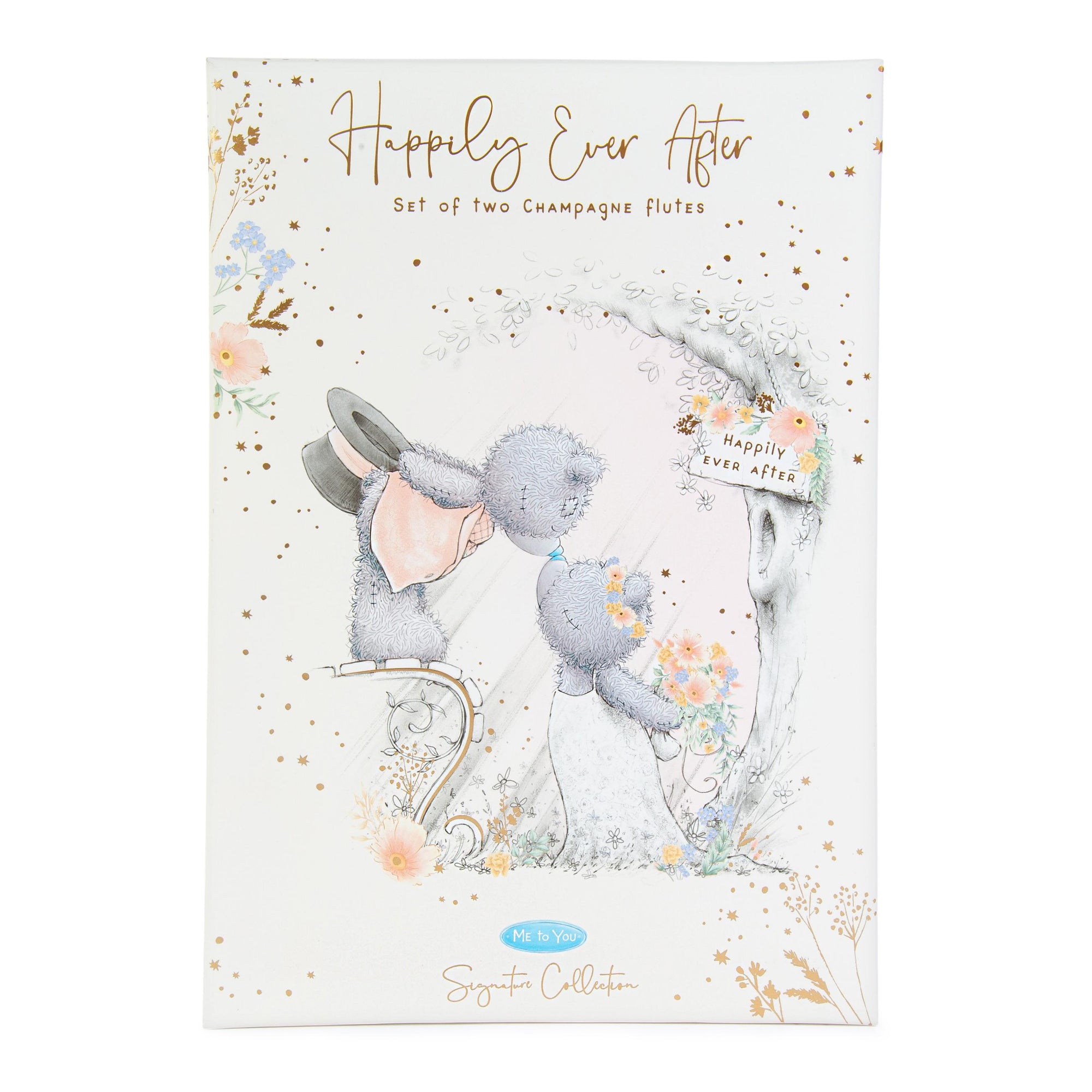 Me to You Tatty Teddy Wedding Champagne Glasses in a Gift Box - Signature Collection