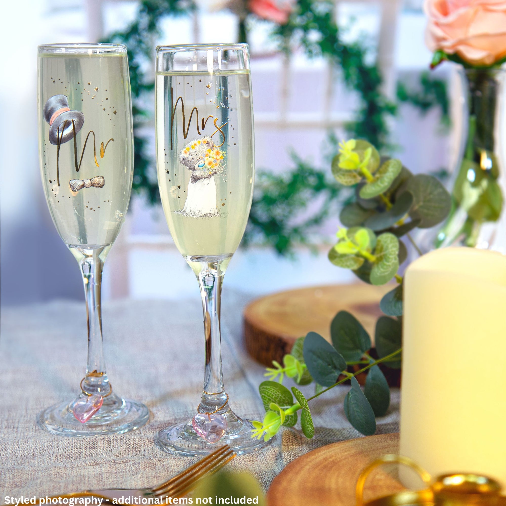 Me to You Tatty Teddy Wedding Champagne Glasses in a Gift Box - Signature Collection