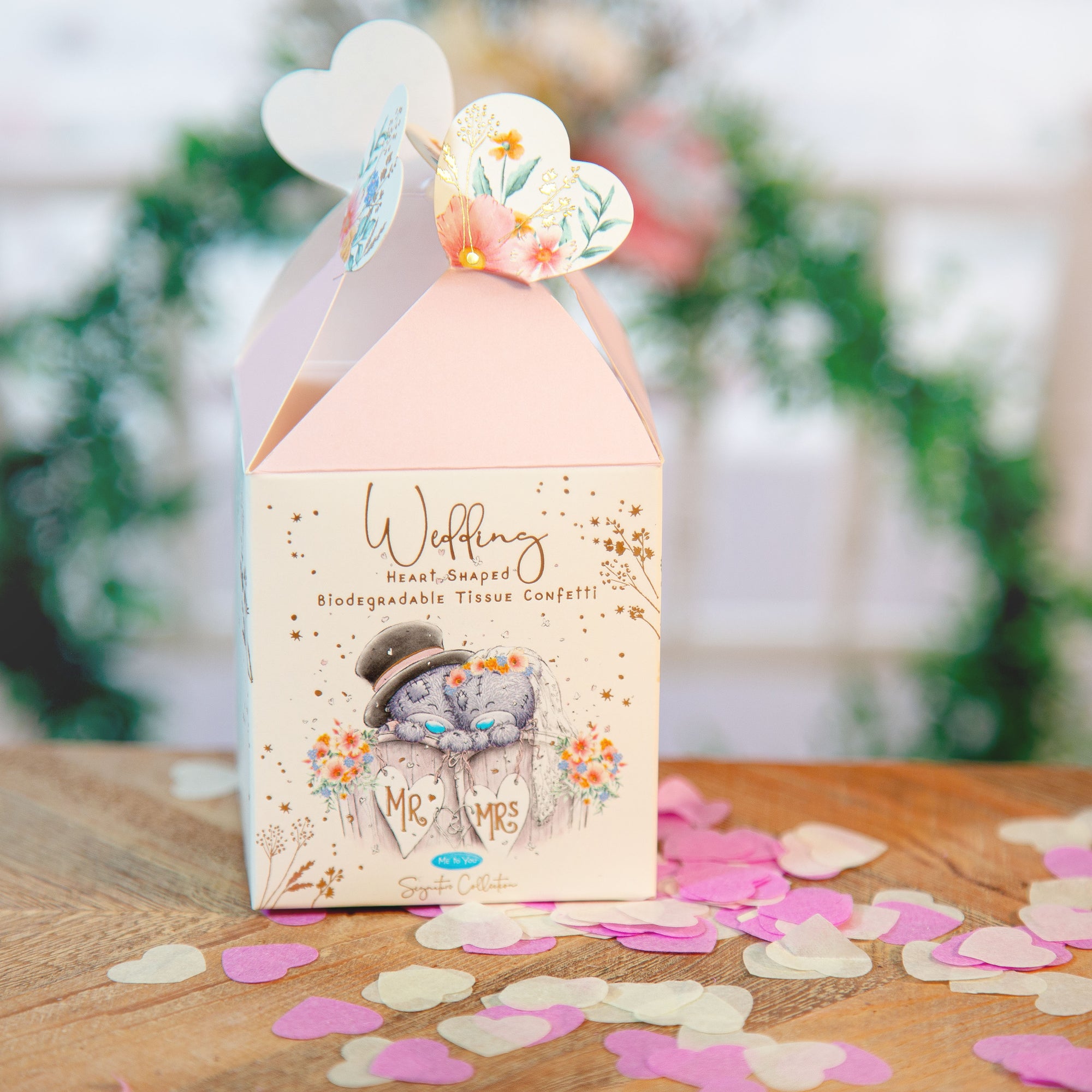 Me to You White & Pastel Pink Heart Shaped Biodegradable Wedding Day Confetti - Official Collection