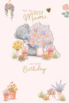 Luxury Birthday Card for Mum ‘For the Best Mum… on Your Birthday’ Me to You Bear and Floral Design with Gold Foil Detail, 6 x 9 Inches