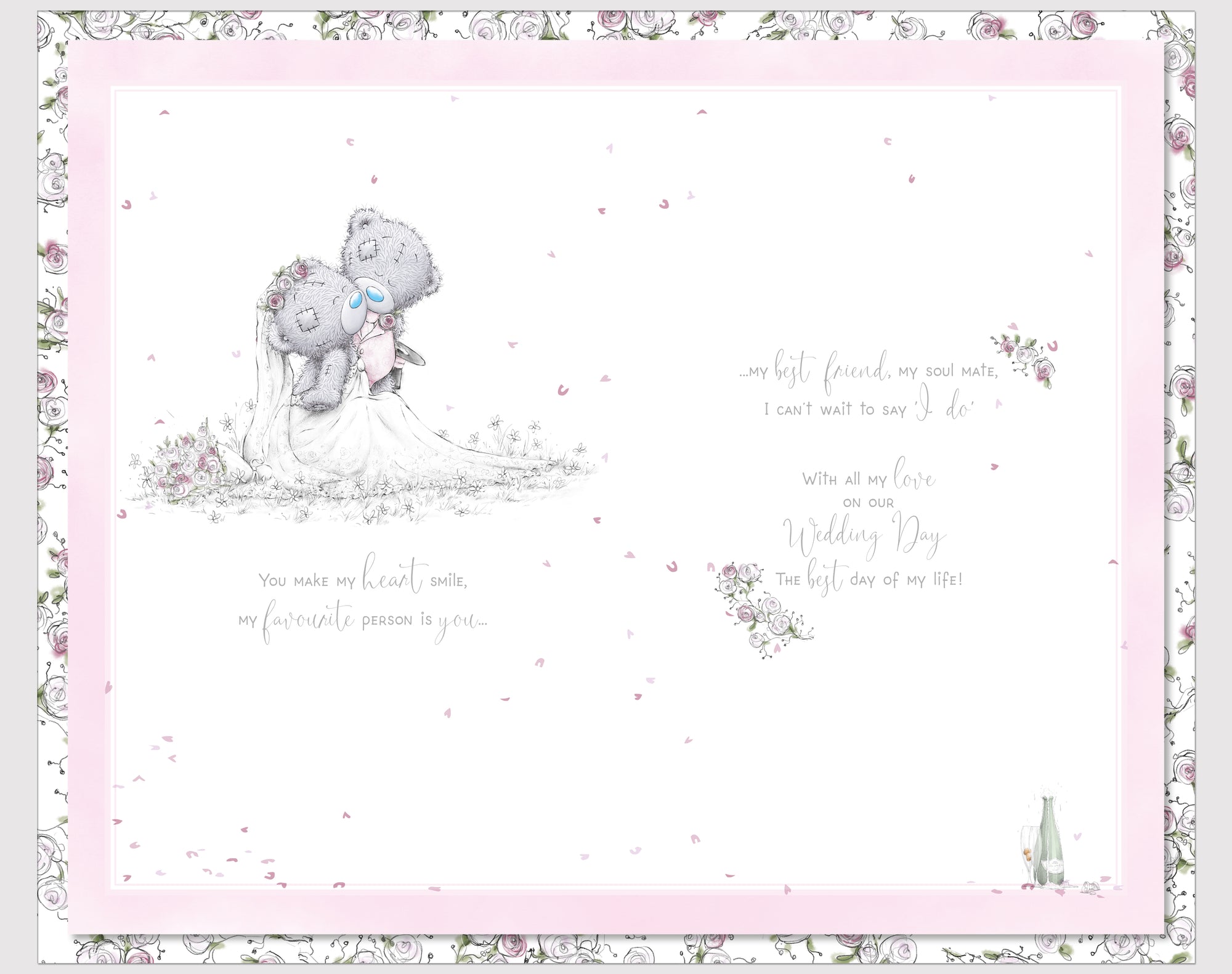 Me to You Handmade On Our Wedding Day Card Tatty Teddy Bears On A Swing
