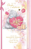 Me To You Tatty Teddy One I Love Bear With Heart Luxury Hand Made Gold Foil Birthday Card, 7 X 11 Inches - Official Collection