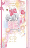 Me to You Tatty Teddy 'For A Wonderful Daughter' Luxury Gold Foil Hand Finished Birthday Day Card With Bow, 7 X 11 Inches - Official Collection