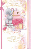 Me to You Tatty Teddy 'For My Amazing Girlfriend' Luxury Gold Foil Hand Finished Birthday Day Card With Bow, 7 X 11 Inches - Official Collection