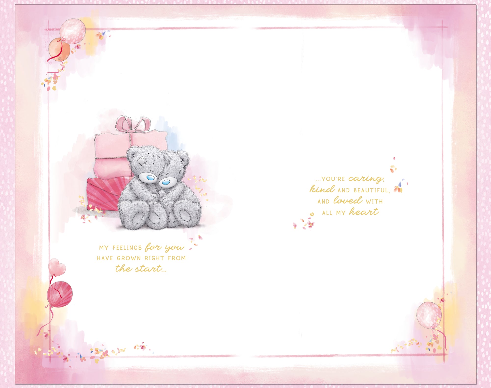 Me to You Tatty Teddy 'For My Amazing Girlfriend' Luxury Gold Foil Hand Finished Birthday Day Card With Bow, 7 X 11 Inches - Official Collection