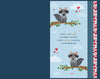Birthday Card To The One I Love, Racoons On Swing Handmade Greeting Card By Wishing Well Studios - 7x11ins