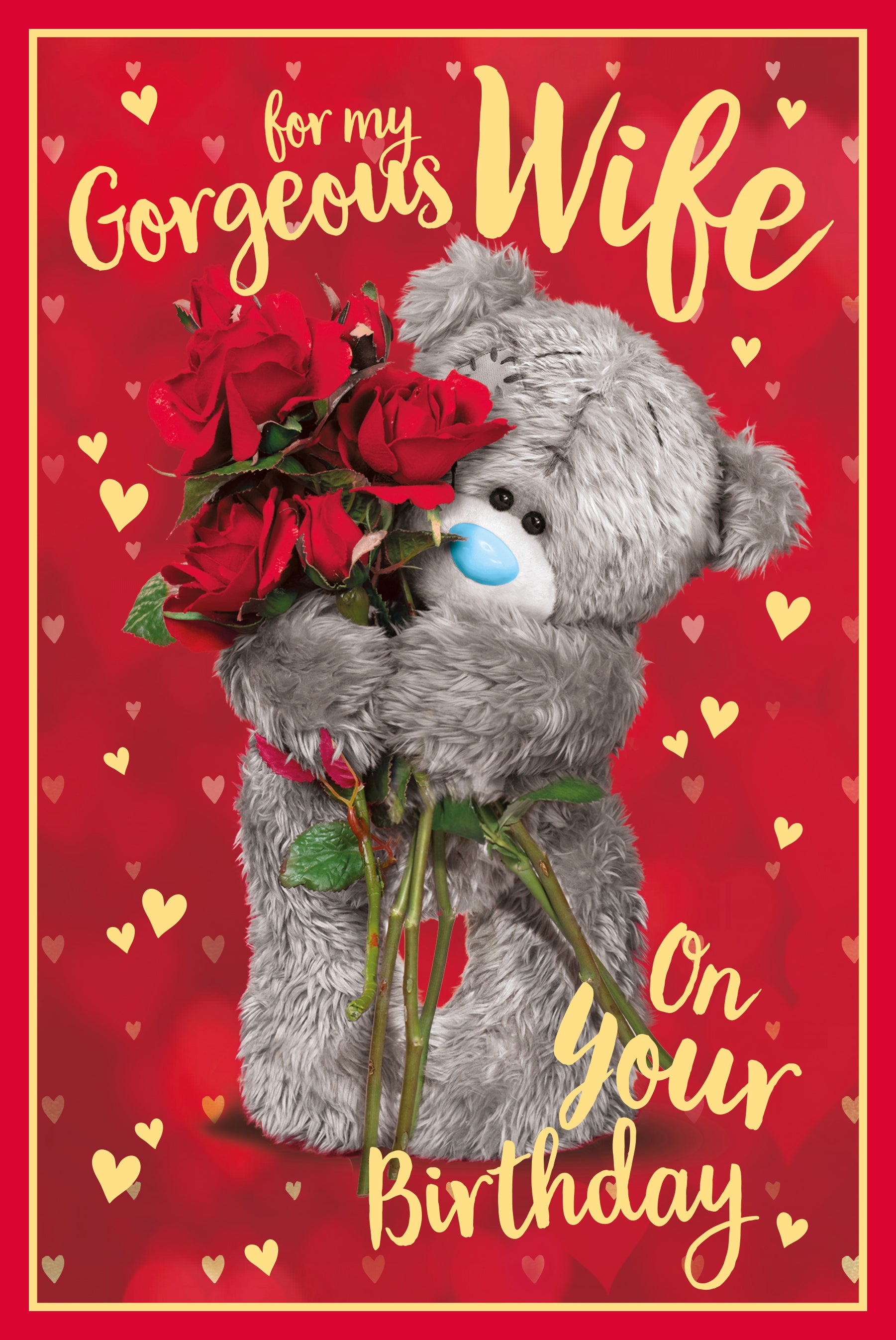 Me To You Tatty Teddy 'Gorgeous Wife' Luxury 3D Birthday Card 6 x 9 Inches - Official Collection