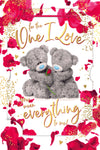 Me to You Tatty Teddy You Mean Everything To Me 3D Keepsake Birthday Greeting Card 6x6ins -