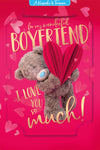 Me To You Tatty Teddy Wonderful Boyfriend Luxury 3D Gold Foil Birthday Card, 6 X 9 Inches - Official Collection