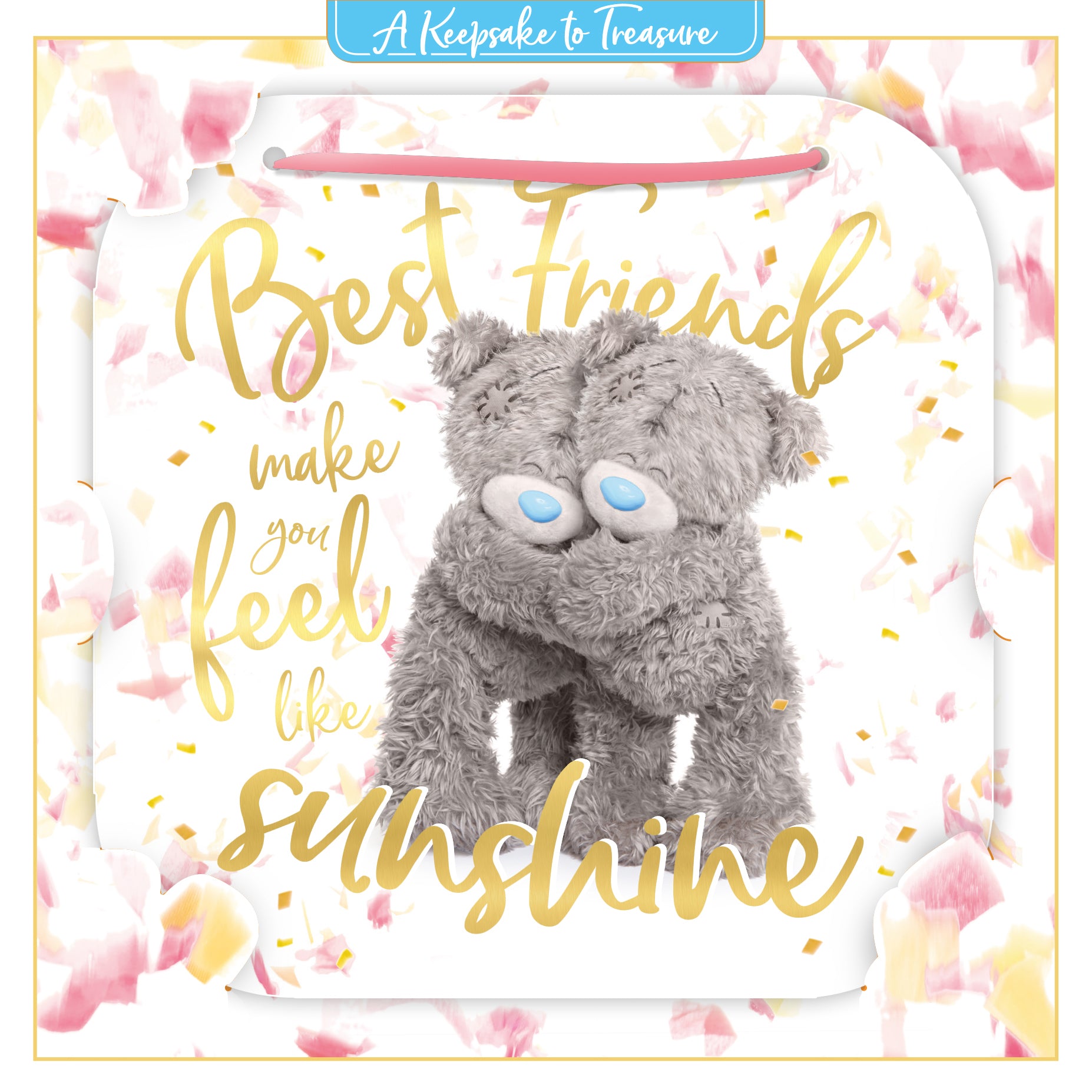 Me to You Tatty Teddy Best Friends 3D Keepsake Greeting Card 6x6ins - Official Collection
